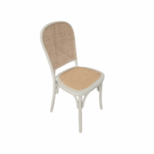 Chaise cannage bois et blanc