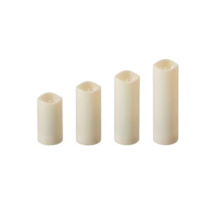 Lot 4 bougies piliers Led - beige